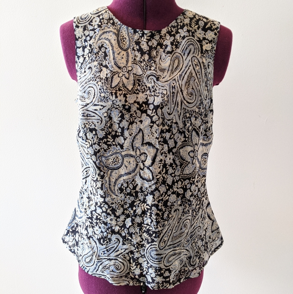 Ann Taylor Petites Floral Print Silk Shell - 2P